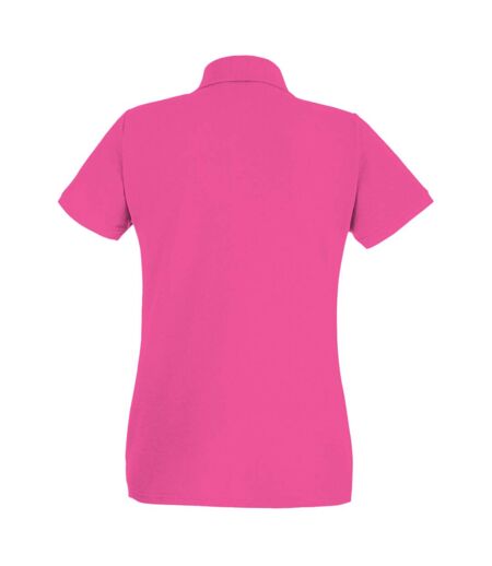 Womens/Ladies Fitted Short Sleeve Casual Polo Shirt (Hot Pink)