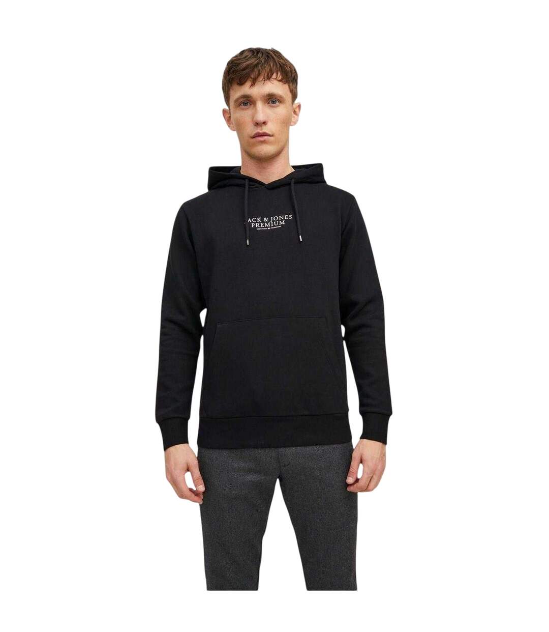 Mens Bluarchie Logo Long-sleeved Hoodie Black Jack And Jones-1