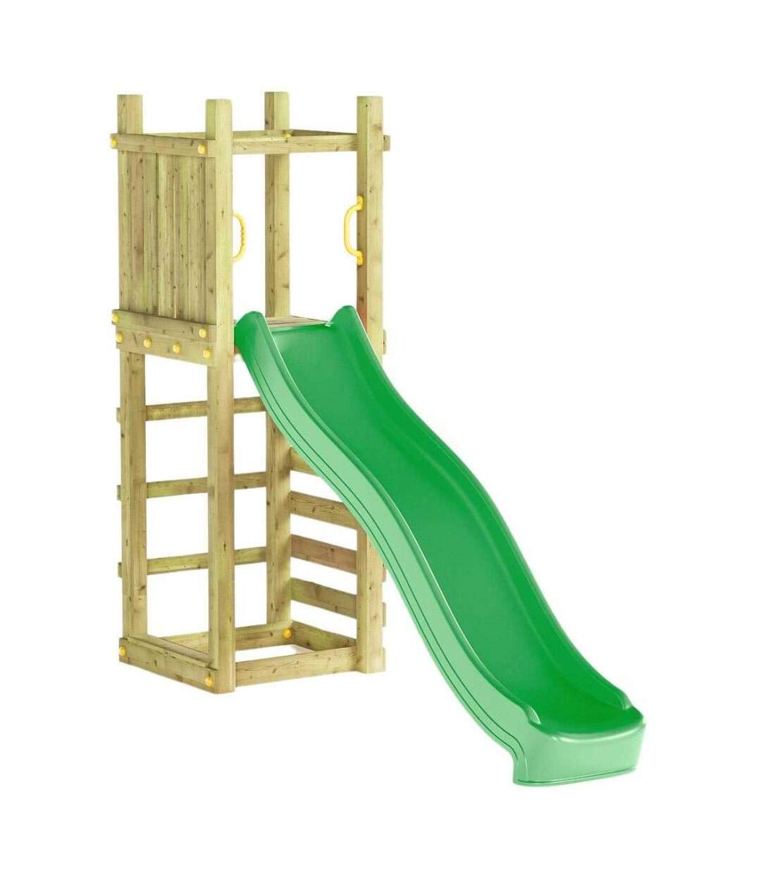 Plateforme de jeux en bois Funny Toboggan + mur d'escalade