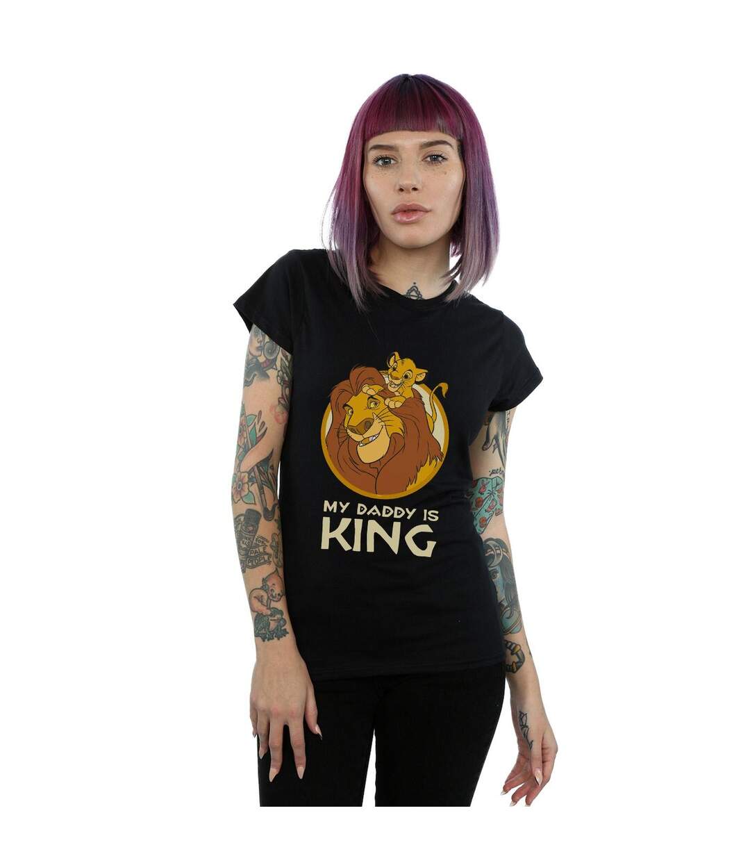 Disney T-shirt en coton Le Roi Lion Mon père est roi - Femmes/Dames (Noir) - UTBI25038-2