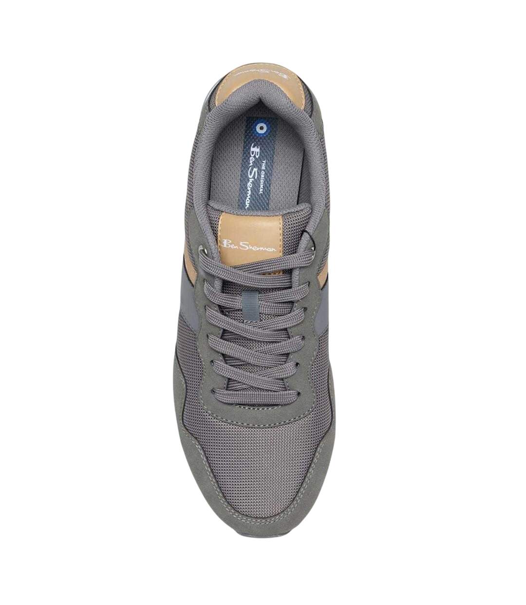Mens Logo Flat Trainers Grey Brown Ben Sherman-4