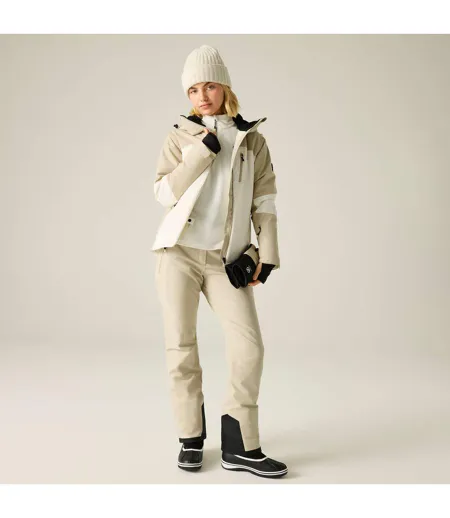 Womens/ladies Lumi Stretch Ski Jacket White Pepper Egret Dare 2B