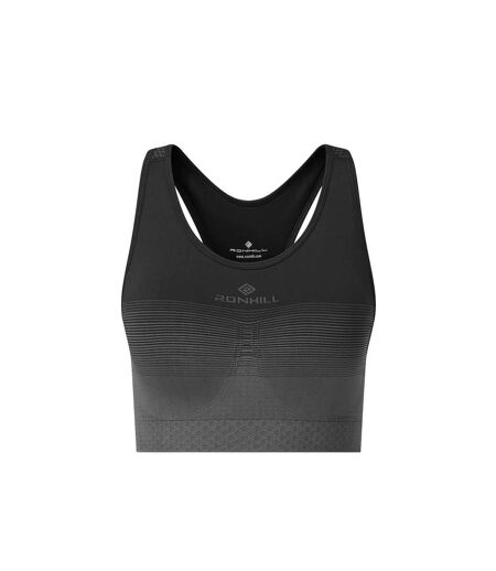 Womens/ladies seamless sports bra black/carbon Ronhill