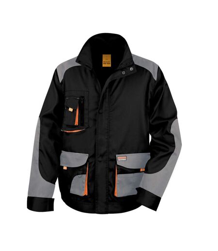 Unisex Adult Lite Jacket Black Grey Orange WORK-GUARD By Result