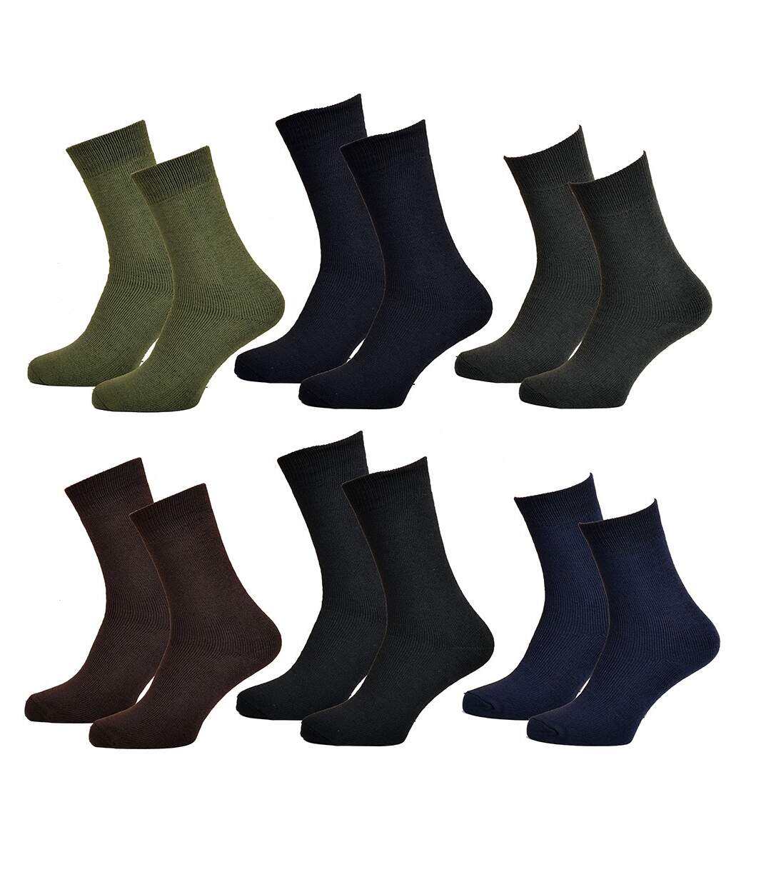 Chaussettes pour Homme Mi Saison Chaleur et Confort Pack de 6 Paires Bouclette intérieure