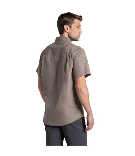 Chemise Unie Manches Courtes Kiwi Homme Marron Clair Gris Craghoppers