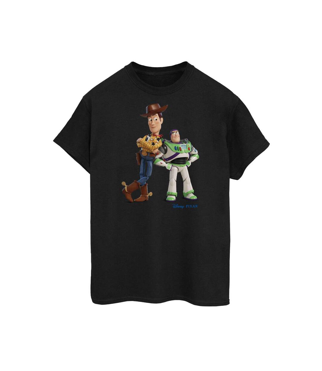 Disney Womens/Ladies Toy Story Buzz And Woody Standing Cotton Boyfriend T-Shirt (Noir) - UTBI51910-1