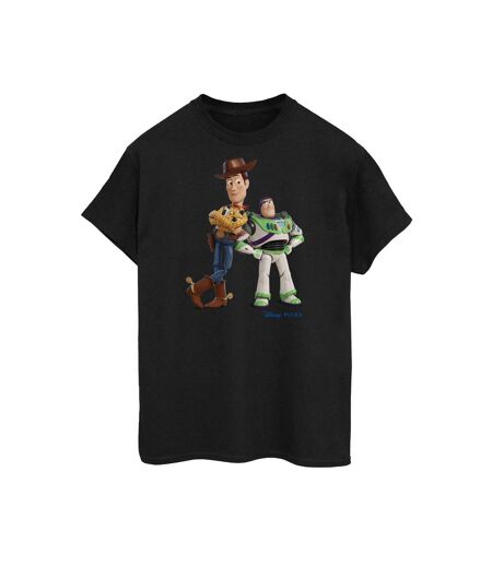 Disney Womens/Ladies Toy Story Buzz And Woody Standing Cotton Boyfriend T-Shirt (Noir) - UTBI51910