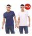 Pack Of 2  Mens Crew Neck Lounge T-shirt  Blue White Armani-1