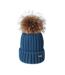 Unisex adult lamberton bobble beanie slate blue Coldstream-1