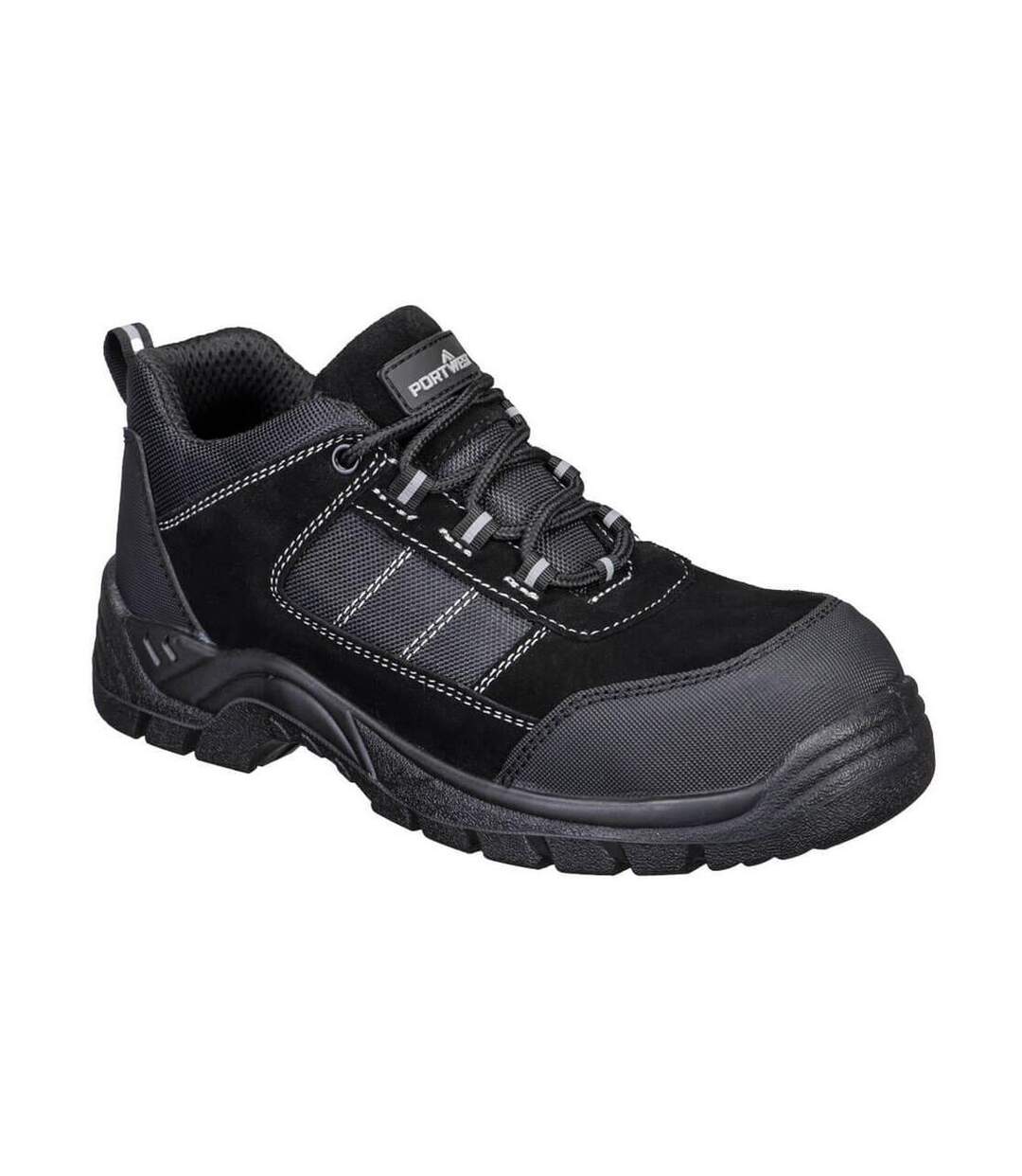 Mens cow suede composite toecap shoes black Portwest-2