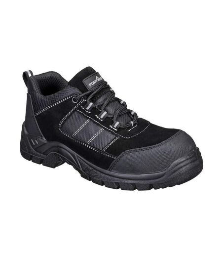 Mens cow suede composite toecap shoes black Portwest