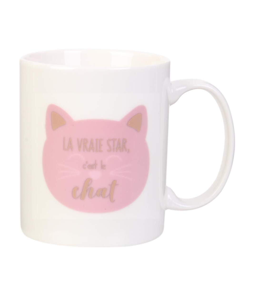 Mug Magique en Céramique Chat 35cl Blanc-3