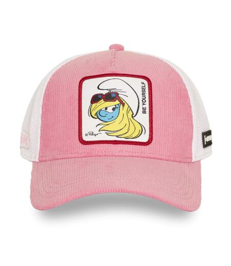 Casquette baseball effet velours avec filet et patch Soft Pink Capslab