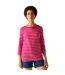 Womens/ladies Baylette Ii Striped T-shirt Pink Fusion White Regatta-1