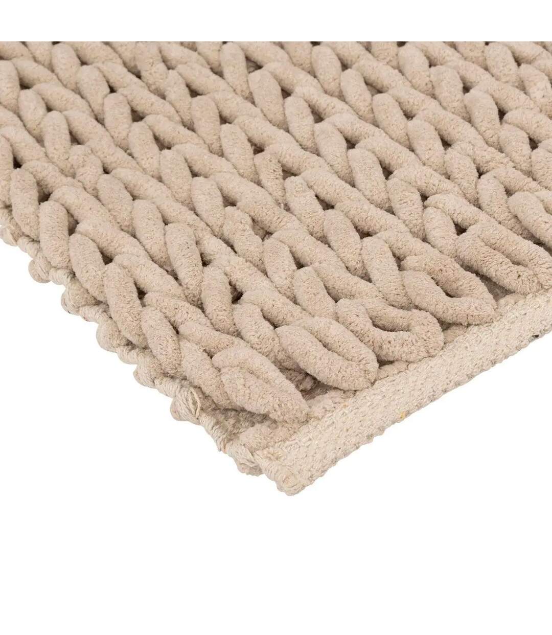 Tapis Salle de Bain Tissé Épais 50x75cm Naturel-2