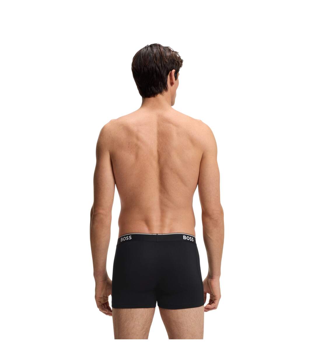 Pack Of 3  Mens Logo Boxer Briefs  Black White Boss-3