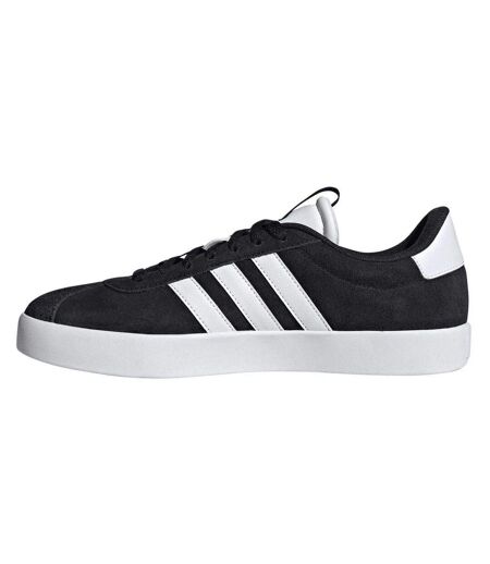 Mens Vl Court 3.0 3 Stripes Leather Shoes Black White Adidas