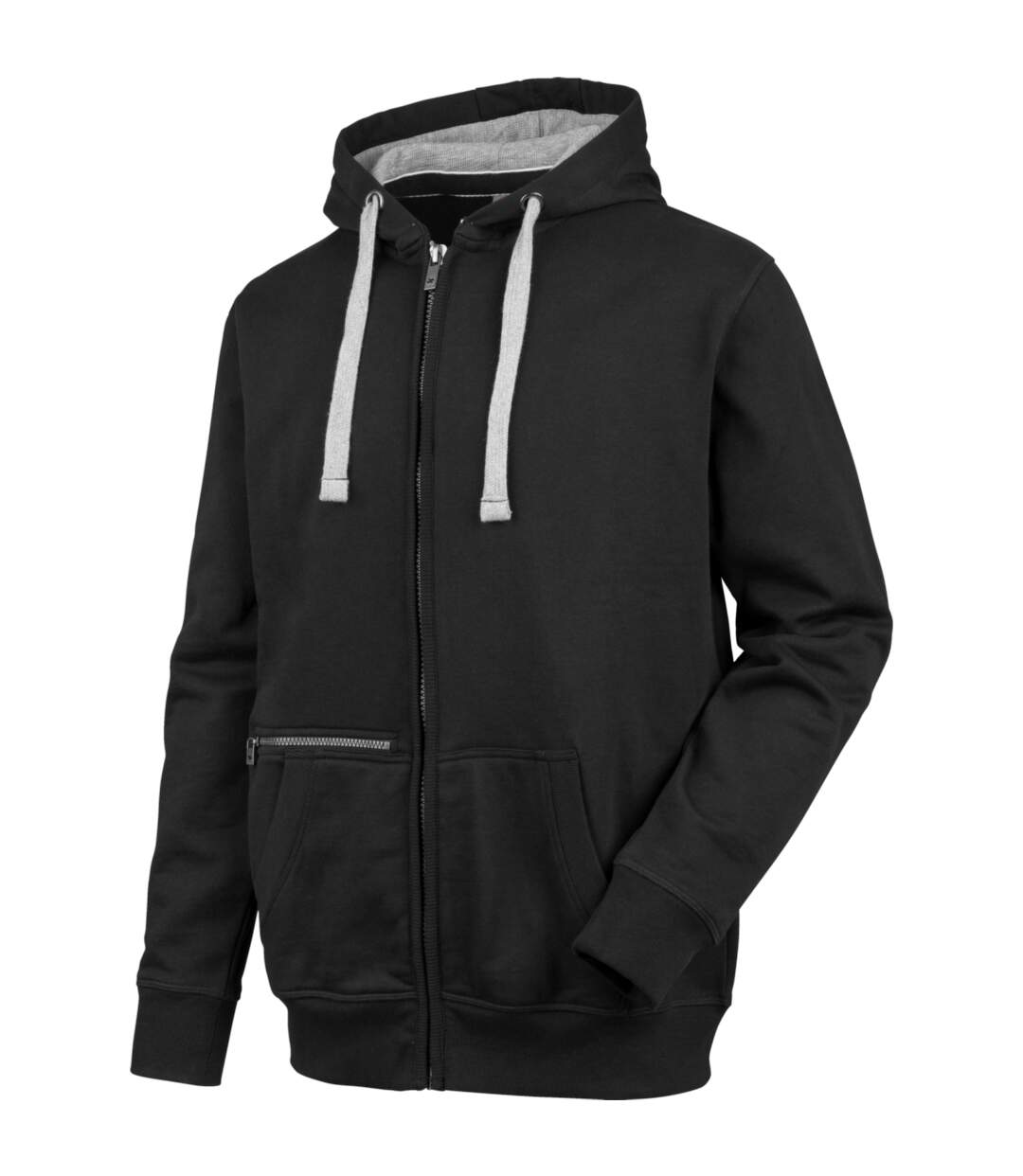 Sweat de travail zippé Hoody Street Style Noir-1