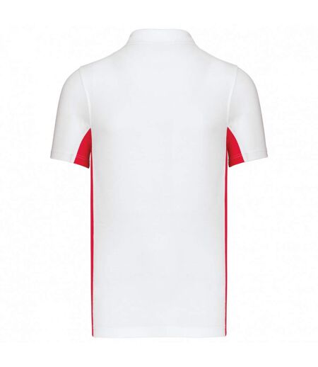 Polo homme blanc / rouge Kariban