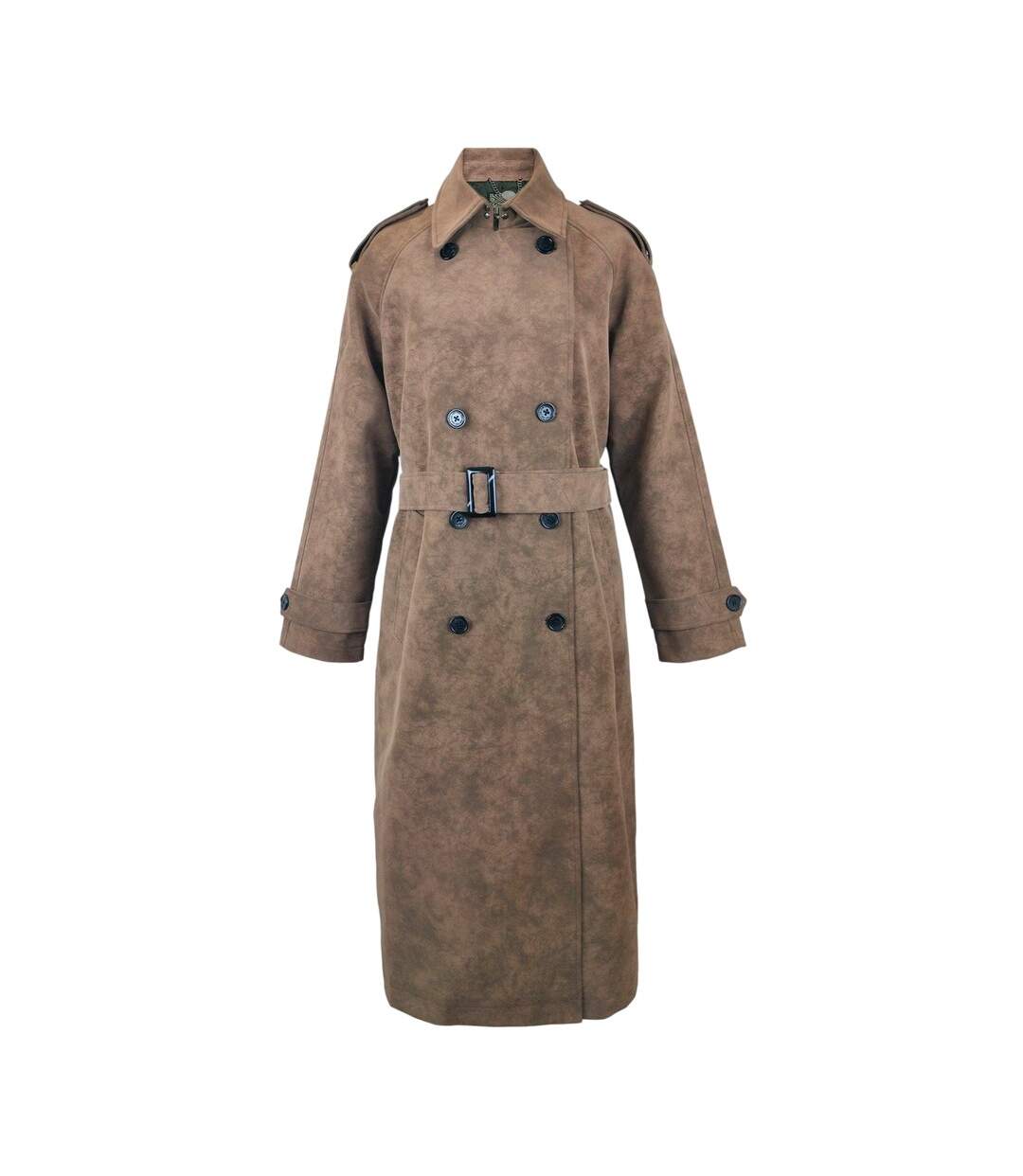 Womens/ladies Faux Leather Trench Coat Chocolate Biba-2