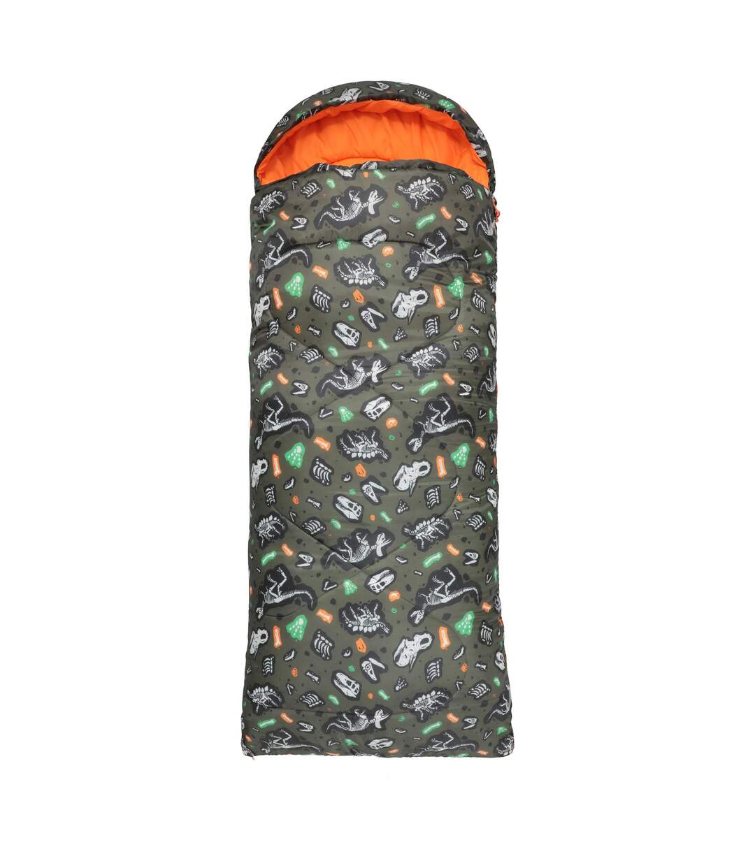 Apex Dinosaur Skeleton Mini Midseason Sleeping Bag One Size Dark Green Mountain Warehouse-1