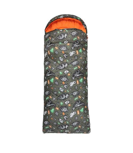 Apex Dinosaur Skeleton Mini Midseason Sleeping Bag One Size Dark Green Mountain Warehouse
