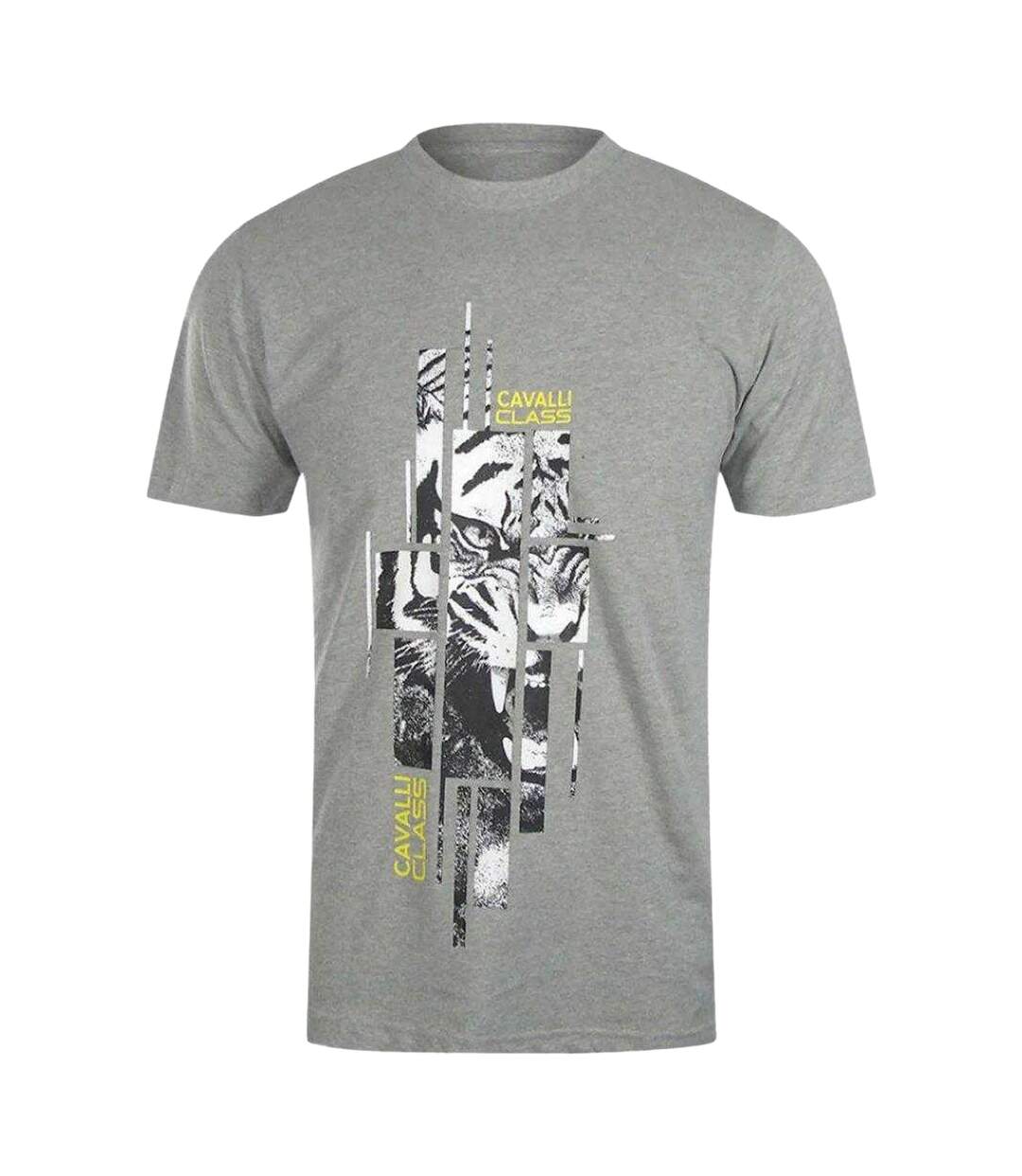 Mens Abstract Logo T-shirt Grey Cavalli Class-1