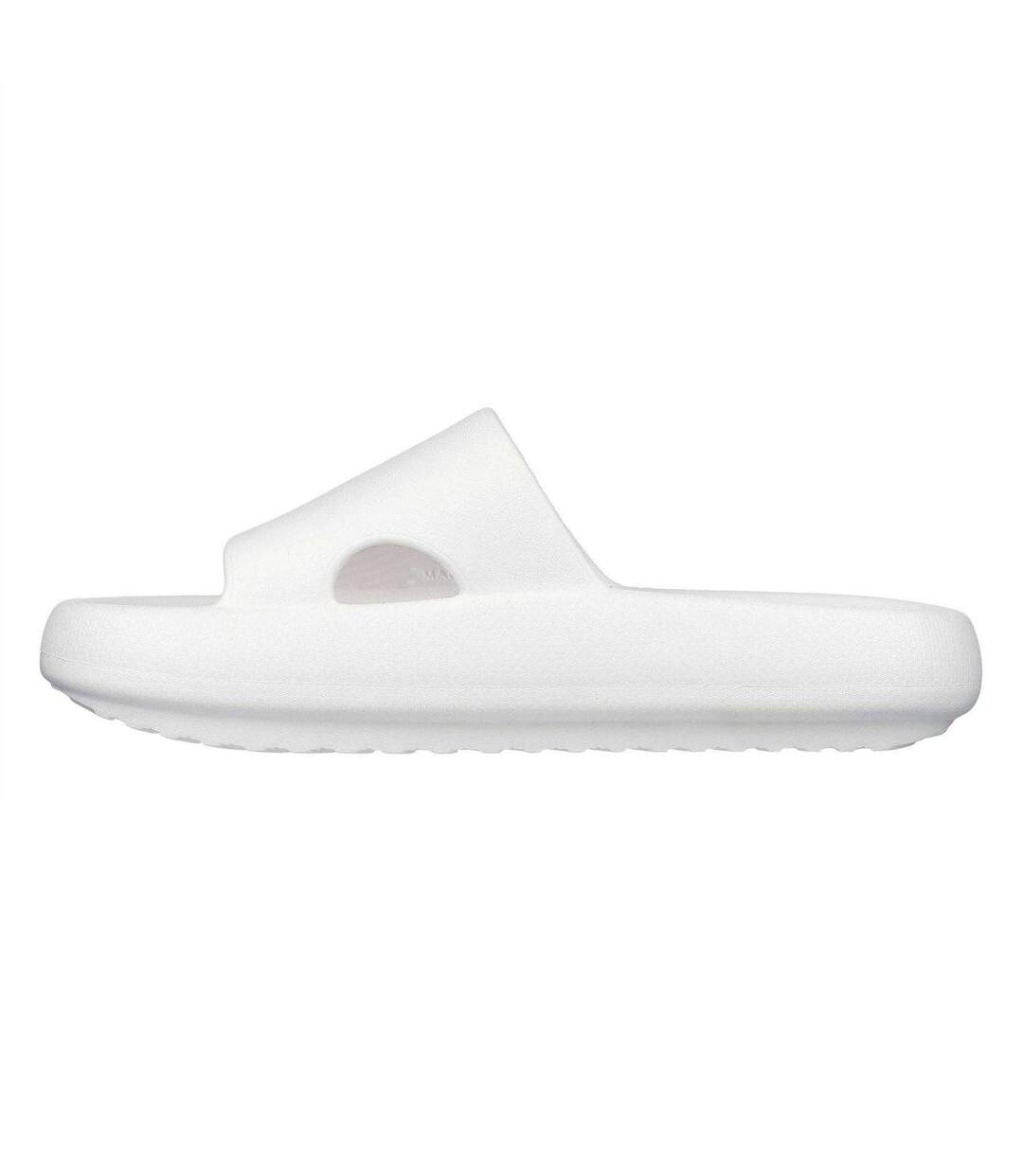 Claquettes Motif/style 1 Seule Sangle Femme Blanc Skechers-2
