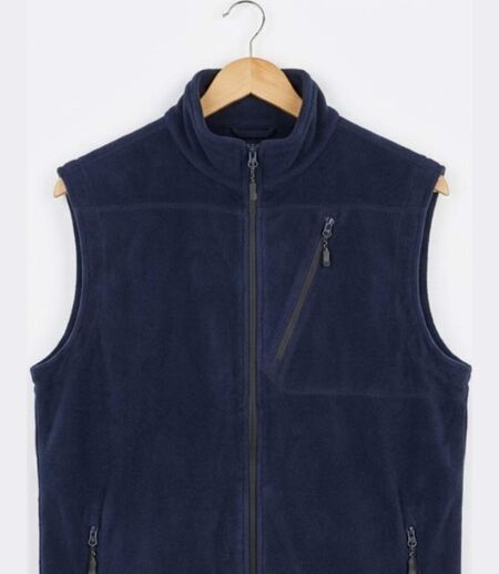 CHALLENGER CHAMBERY1 — Gilet sans manches polaire marine : haute protection thermique