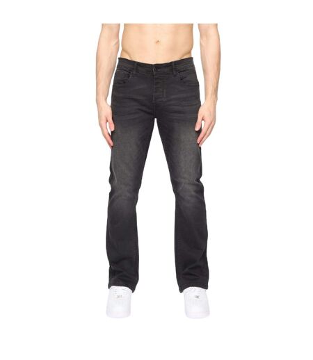 Mens Winsbury Bootcut Jeans Black Crosshatch