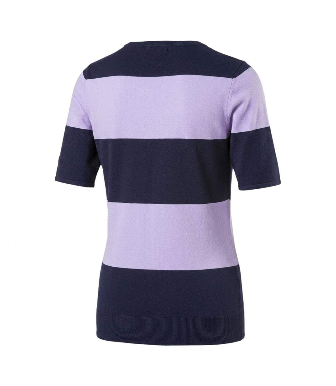 Womens/ladies Short-sleeved Golf Sweater Top Navy Purple Puma-2