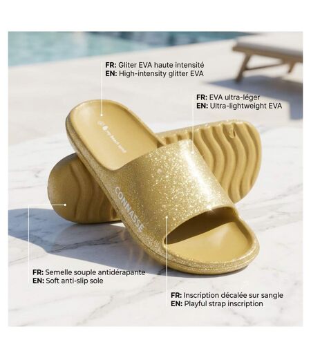 OZABI Claquette Glitter Message Humour 5 Coloris 36-41