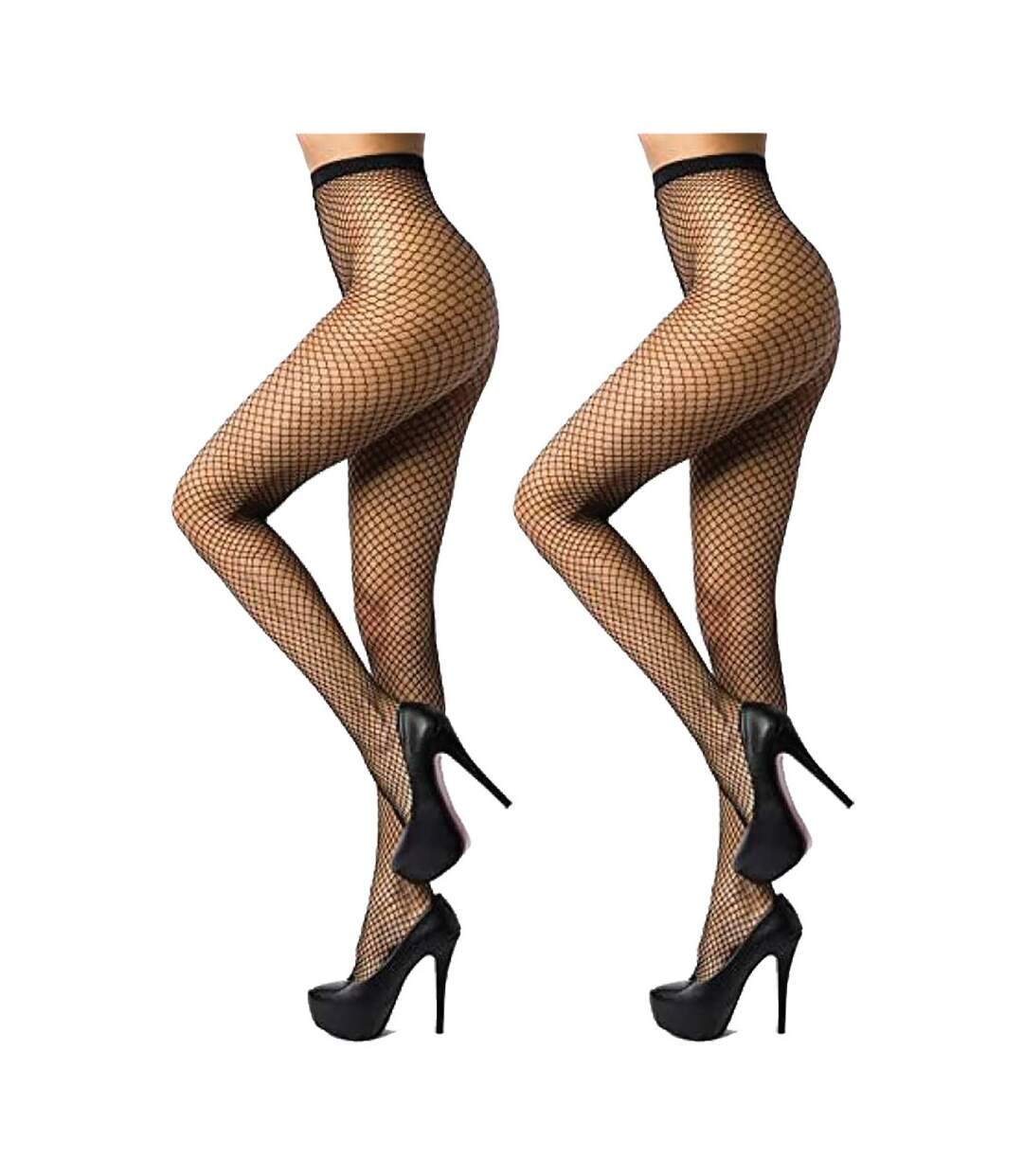 Collant Femme Confort et Résistance DIAMANTINO Pack de 2 Collants Resille Noir