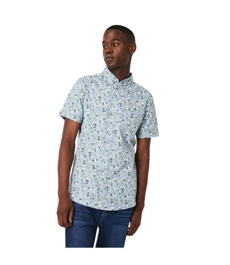 Mens small ditsy print short-sleeved shirt blue Maine