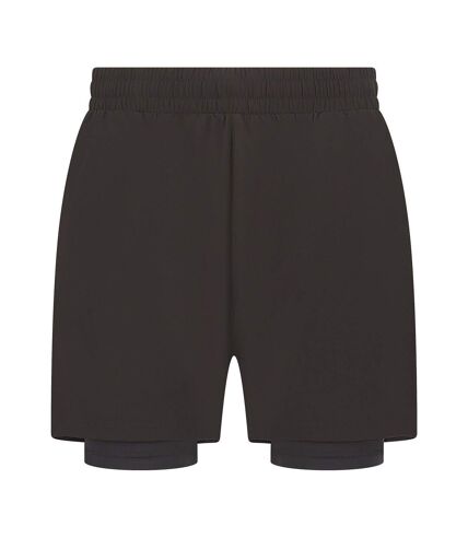 Tombo Mens Double Layered Shorts (Black/Black)