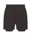 Tombo Mens Double Layered Sports Shorts (Black/Black)