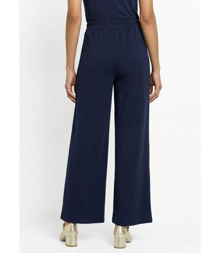 Pantalon large maille détail chic métal