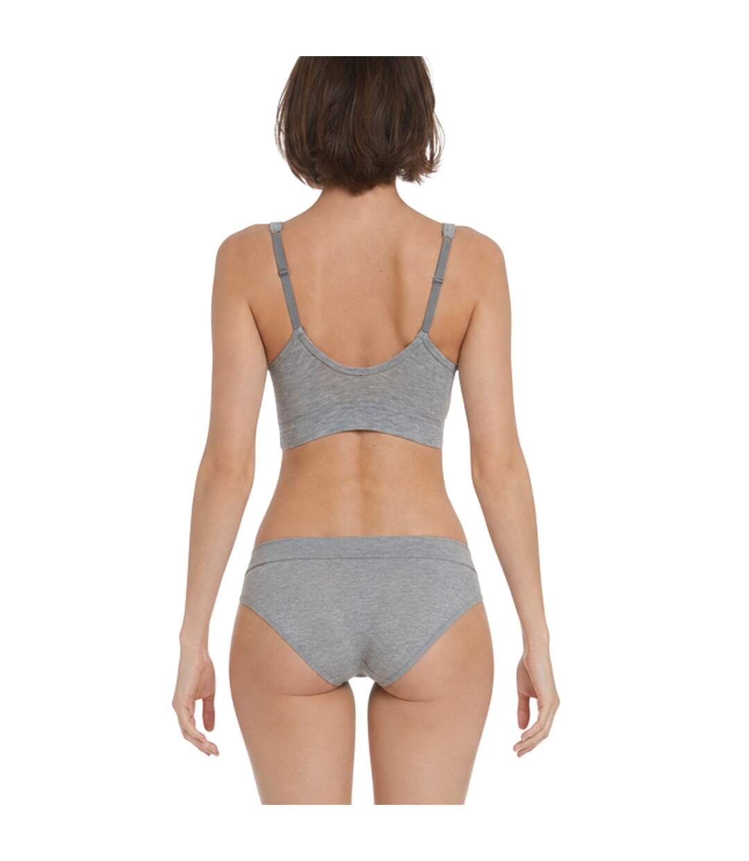 Brassière Femme Gris Chiné Adidas-3