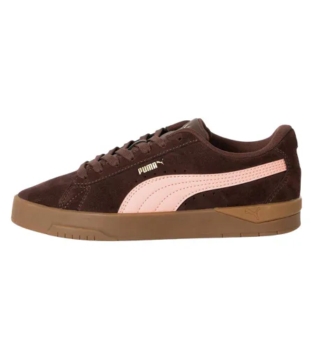 Womens/ladies Jada Suede Platform Trainers Brown Pink Puma