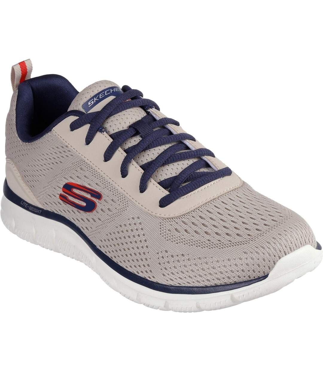 Mens Leshur Trainers Taupe Navy Skechers-1
