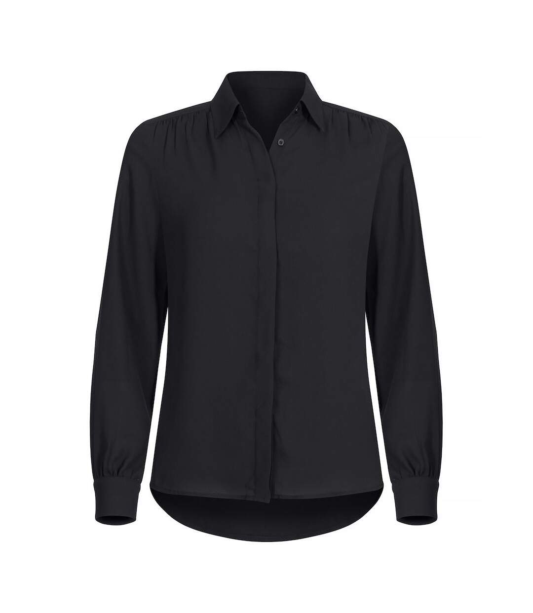 Womens/ladies Libby Formal Shirt Black Clique-1