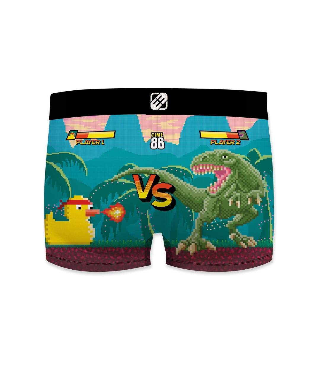 Boxer homme Geek Gaming Duck VS Dino Freegun-3