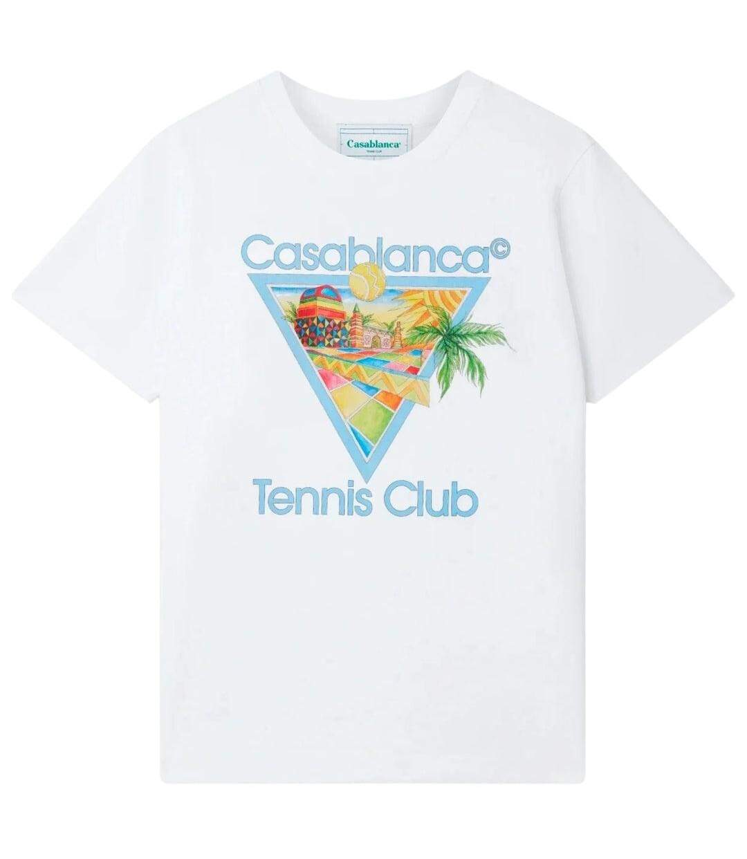 Mens Afro Cubism Tennis Club T-shirt White Casablanca-1