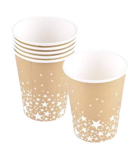 Lot de 6 Gobelets en Papier Étoile 25cl Or