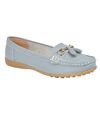 Boulevard Womens/Ladies Action Leather Tassle Loafers (Baby Blue) - UTDF1910