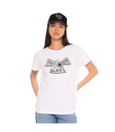 T-shirt femme col rond avec imprimé logo devant Retro Vondutch