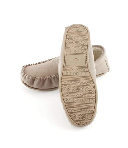 Eastern Counties Leather Womens/Ladies Bethany Berber Suede Moccasins (Stone) - UTEL369
