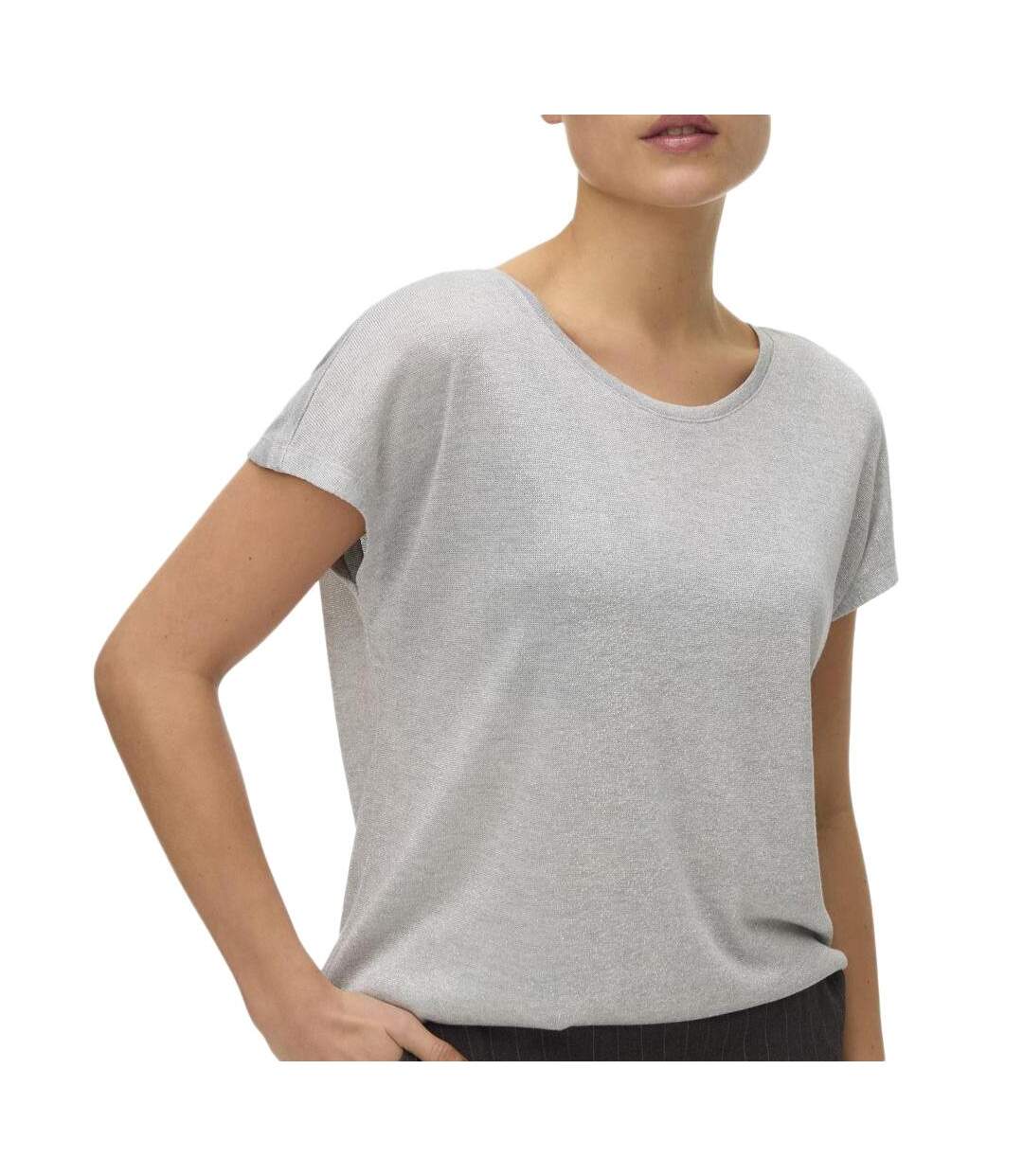 T-Shirt gris femme vero moda sarah-1