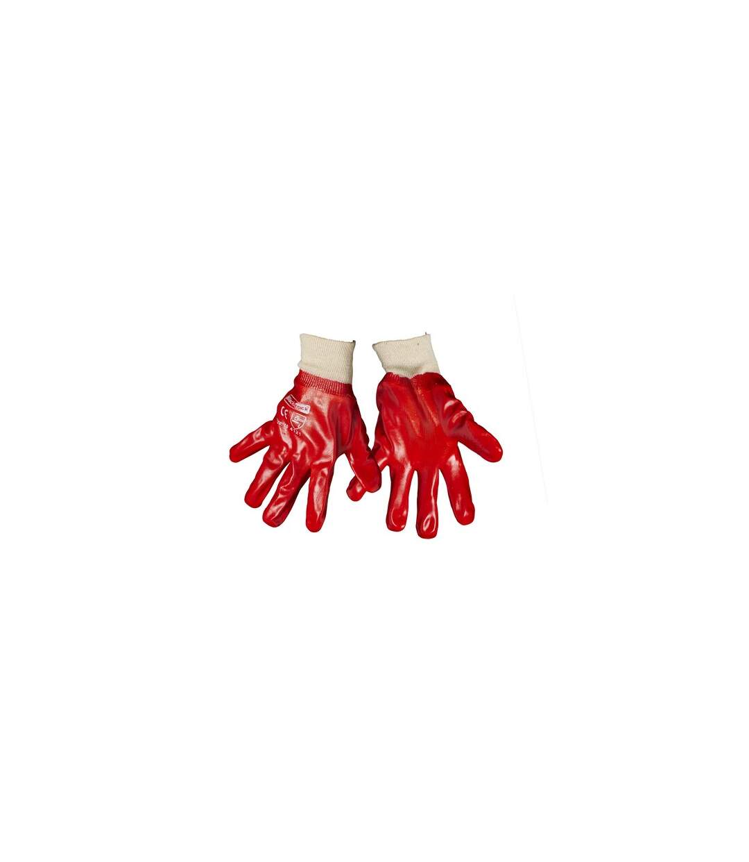 Mens General Pvc Knitwrist Gloves Red Blackrock-1